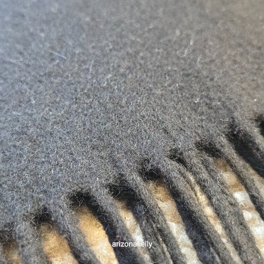 Black Cashmere Scarf Thick Soft Lux - Picture 6 of 16